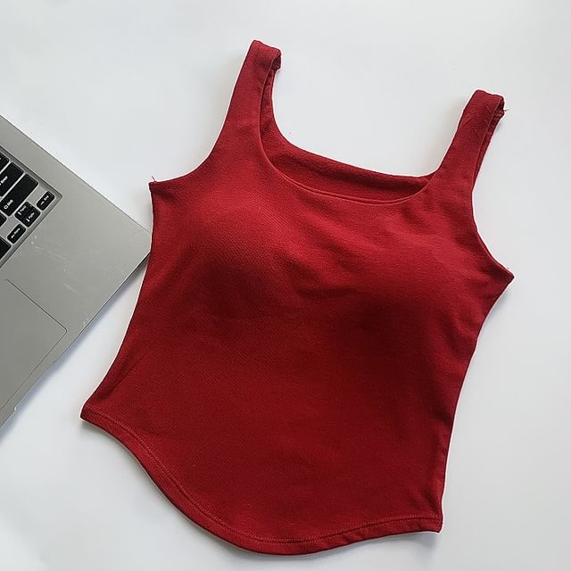 Sleeveless Basic Padded Vest Top