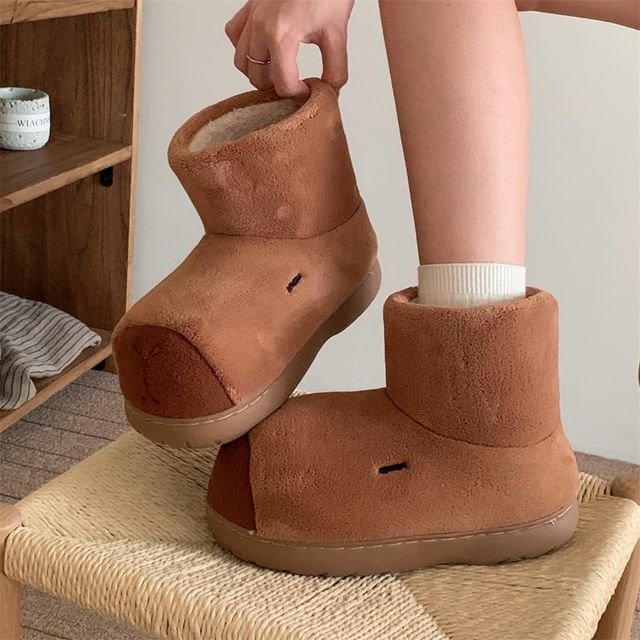 Platform Capybara Fleece-Lined Short Snow Boots