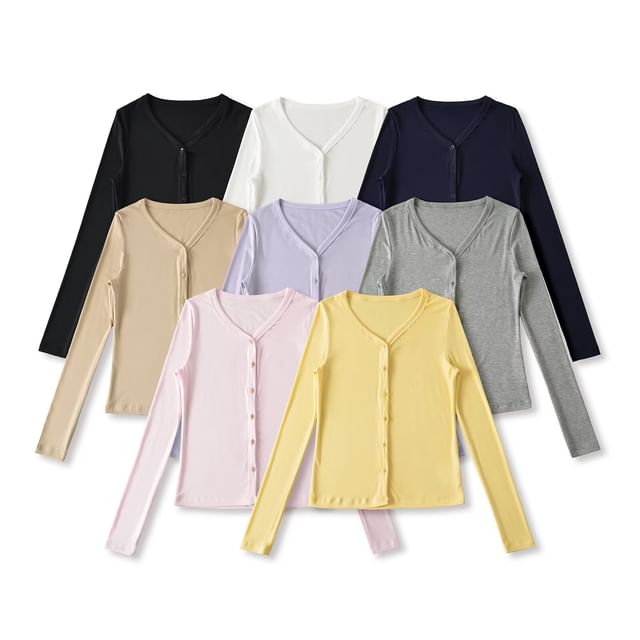 Classic V-Neck Knit Cardigan