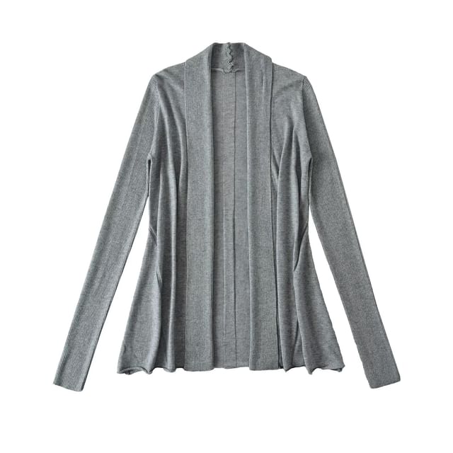 Open-Front Classic Knit Cardigan