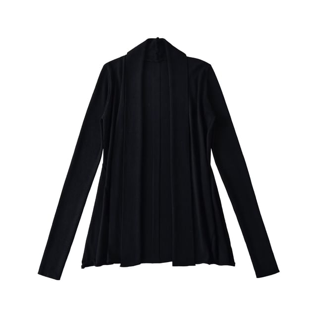Open-Front Classic Knit Cardigan