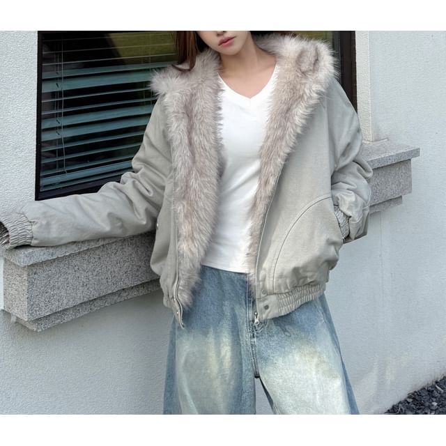 Fleece-Lined Hooded Zip Jacket