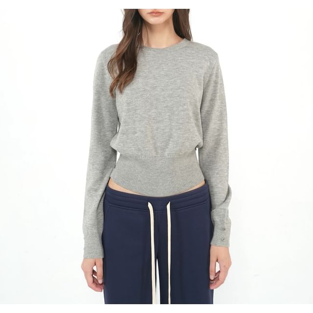 Crew Neck Plain Sweater