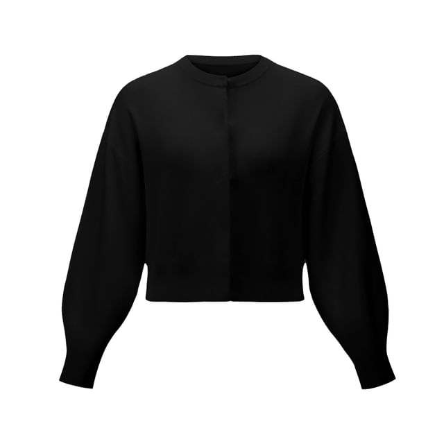 Round Neck Plain Cardigan