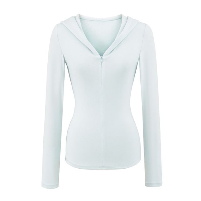 Plain Half-Zip Slim Fit Hoodie