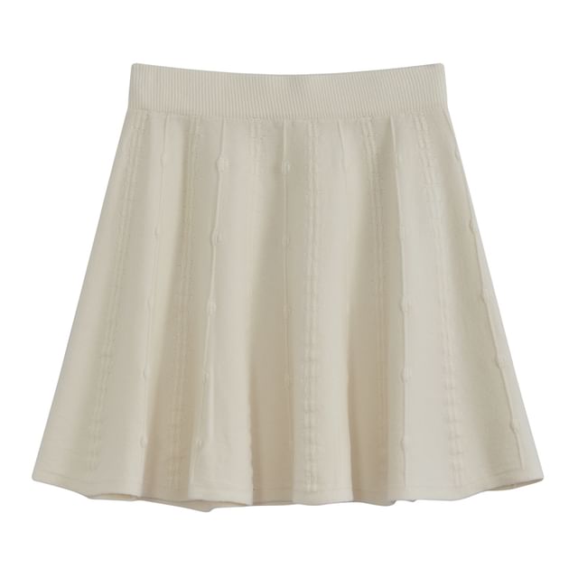 High Waist Knit A-Line Skirt Various Designs