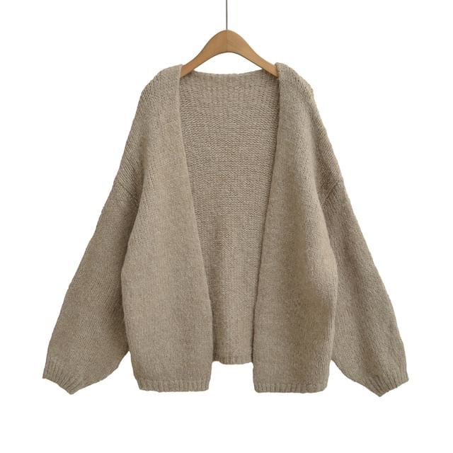 Plain Open Front Cardigan