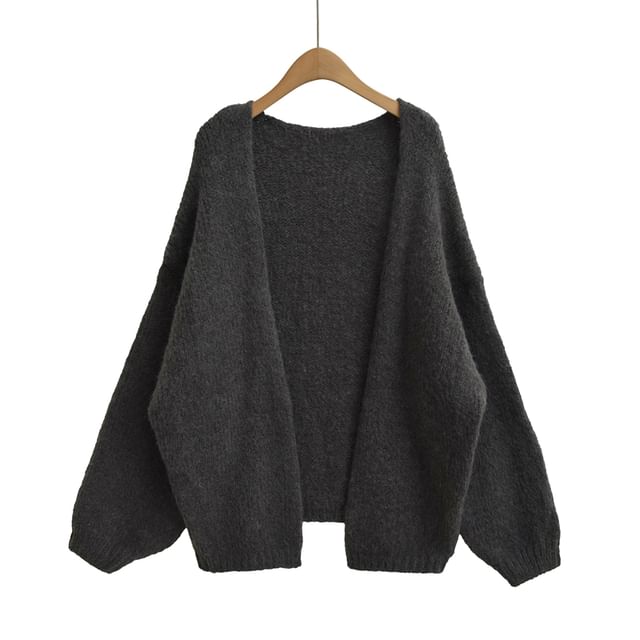 Plain Open Front Cardigan