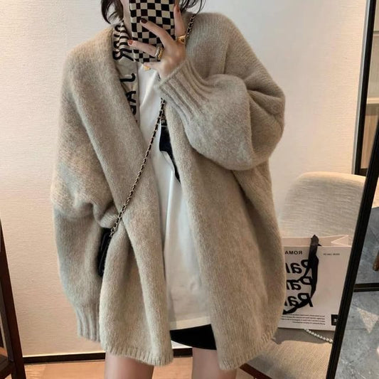 Open Front Plain Cardigan