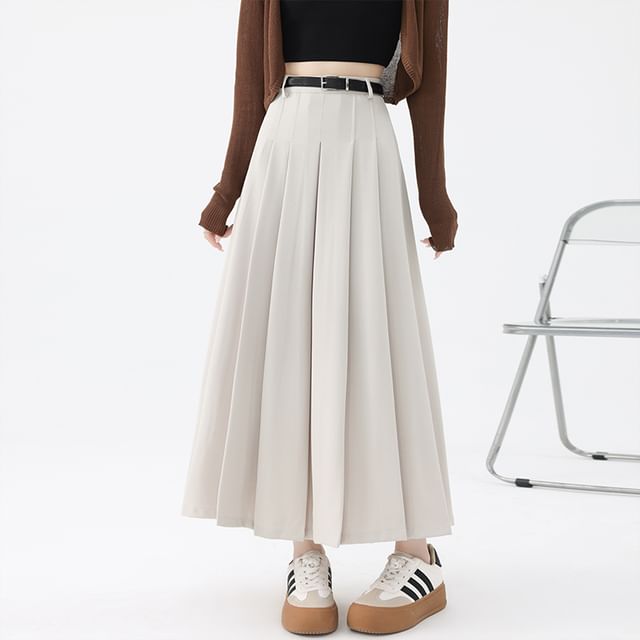 High Rise Maxi A-Line Skirt Plain