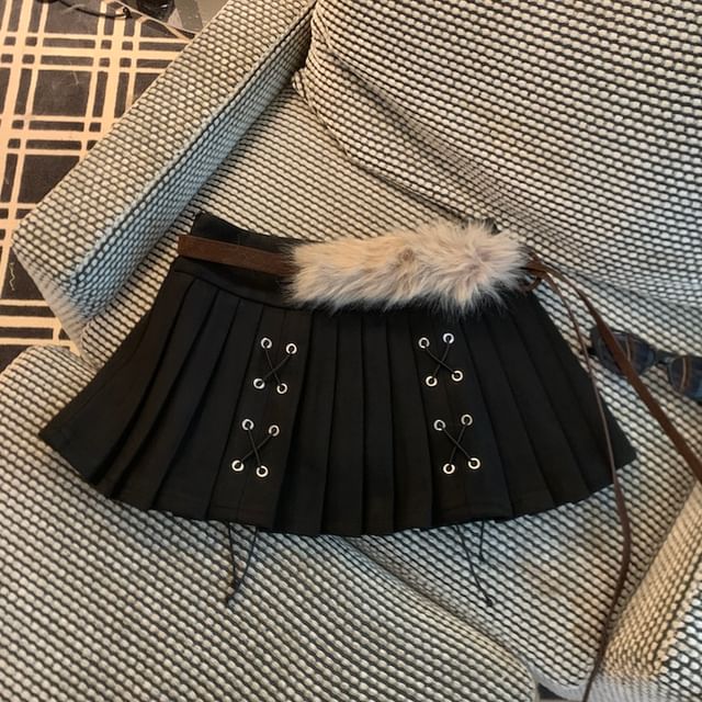 High Rise Mini Pleated Skirt