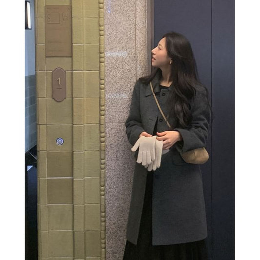 Merino Wool Half Mac Coat