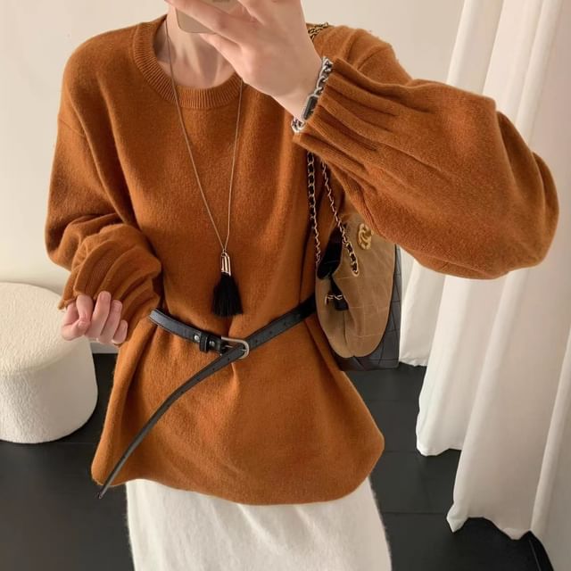 Oversized Crew Neck Pullover Sweater