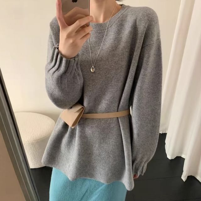 Oversized Crew Neck Pullover Sweater