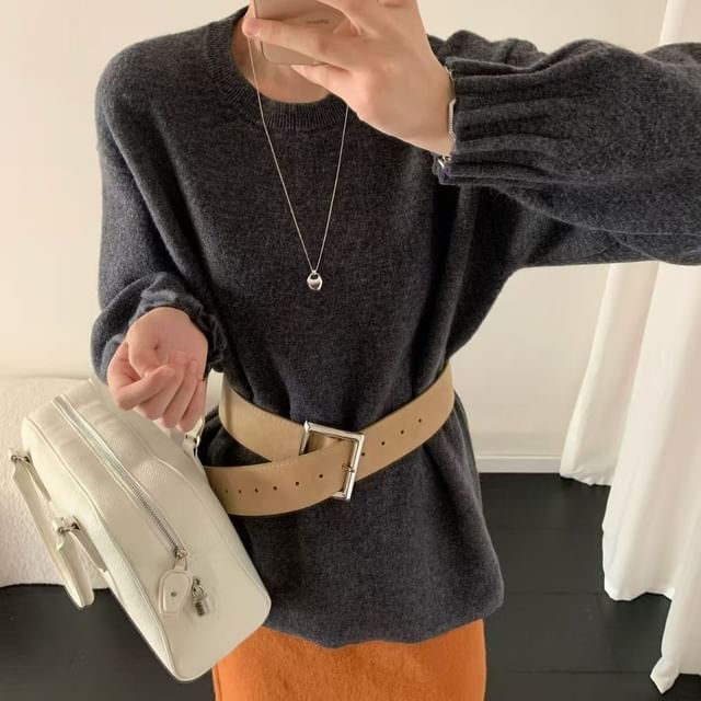 Oversized Crew Neck Pullover Sweater