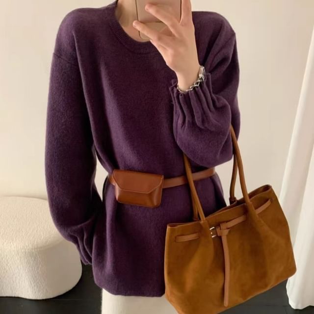 Oversized Crew Neck Pullover Sweater