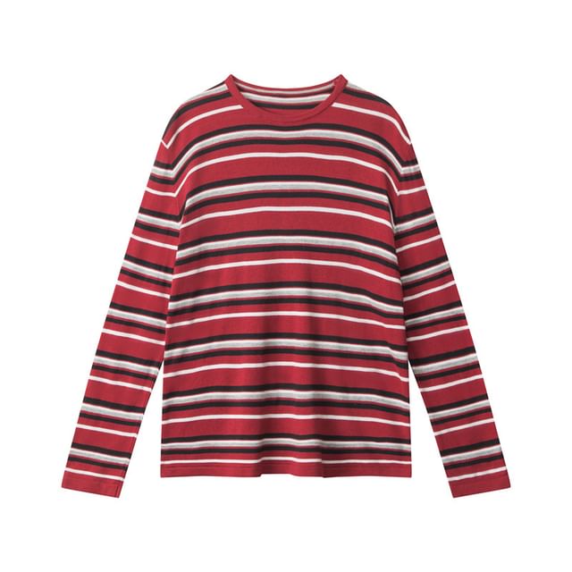 Striped Crew Neck Relaxed Pullover Sweater