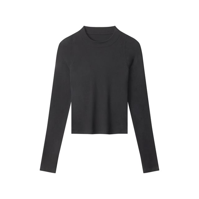 Crew Neck Fitted Long-Sleeve Tee