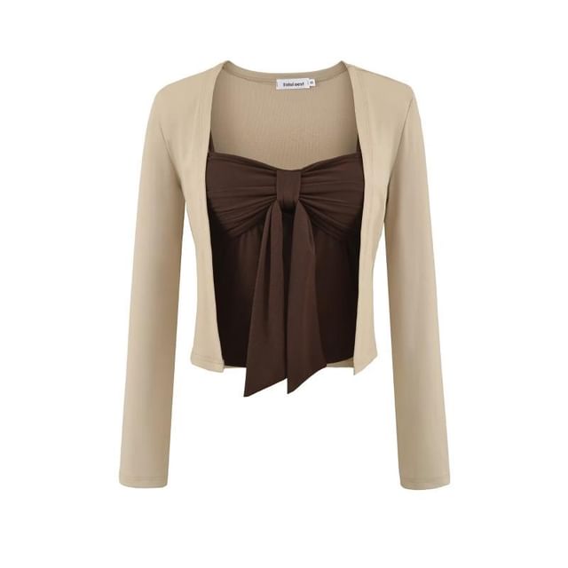 Two-Piece Set: Knit Cardigan with Matching Camisole