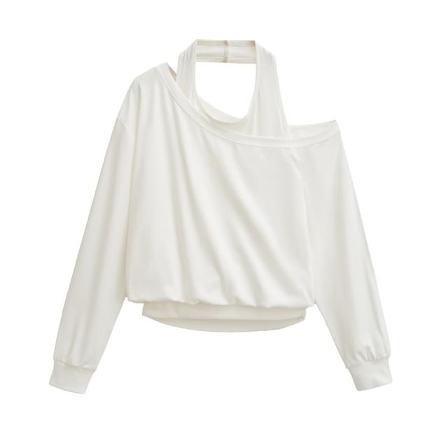 Cutout Sweatshirt with Faux Two-Piece Design