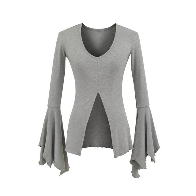 V-Neck Long Sleeve Basic Top