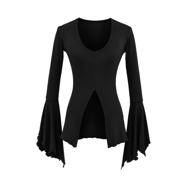 V-Neck Long Sleeve Basic Top