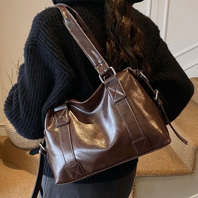 Faux Leather Crossbody Shoulder Bag