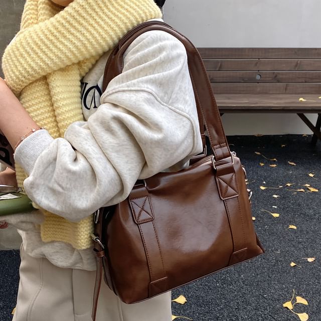 Faux Leather Crossbody Shoulder Bag