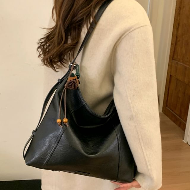 Panel Faux Leather Crossbody Shoulder Bag