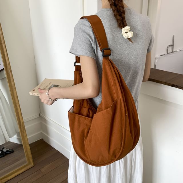 Plain Nylon Crossbody Shoulder Bag