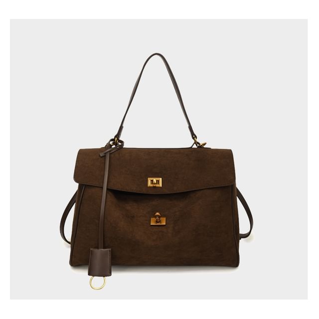 Flap Faux Suede Crossbody Shoulder Bag