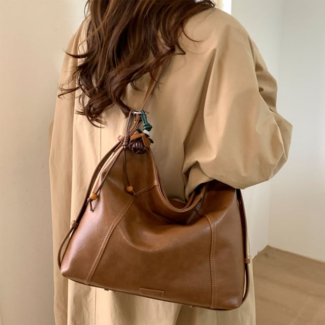 Panel Faux Leather Crossbody Shoulder Bag