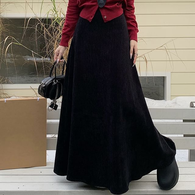 High-Rise Maxi A-Line Skirt