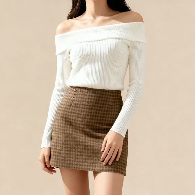 Gingham Mini A-Line Skirt