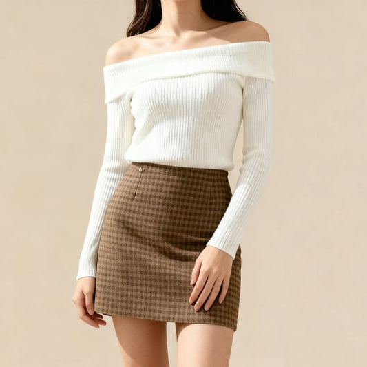 Gingham Mini A-Line Skirt