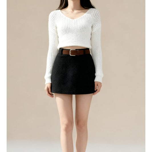 Fleece Mini A-Line Skirt