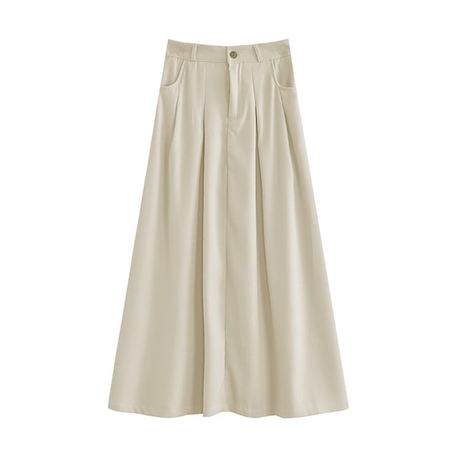 High-Waist Pleated Maxi Skirt