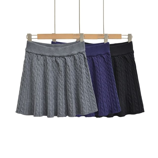 Cable Knit Mini A-Line Skirt