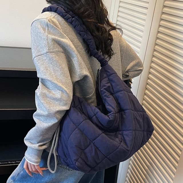 Quilted Plain Shoulder Bag