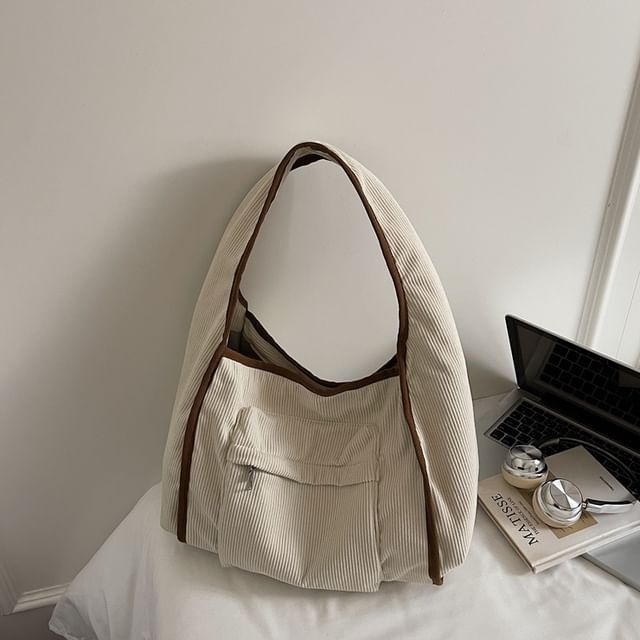 Corduroy Striped Shoulder Bag