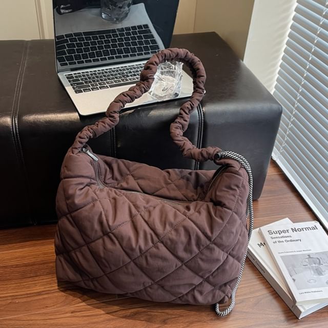 Quilted Plain Shoulder Bag