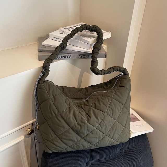 Quilted Plain Shoulder Bag