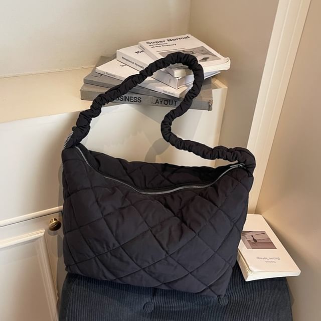 Quilted Plain Shoulder Bag