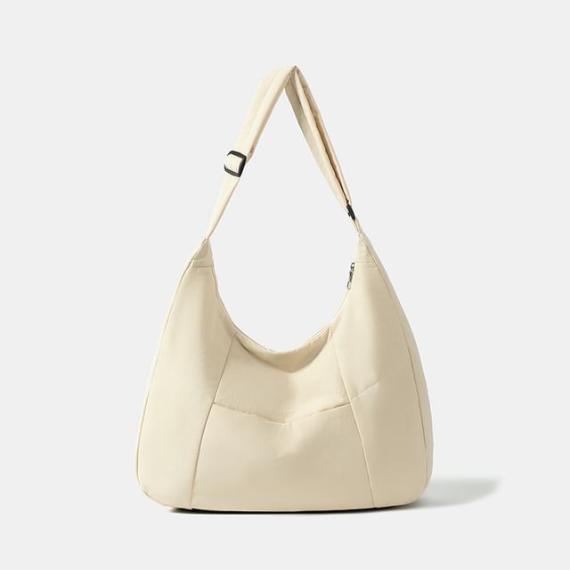 Nylon Plain Shoulder Bag