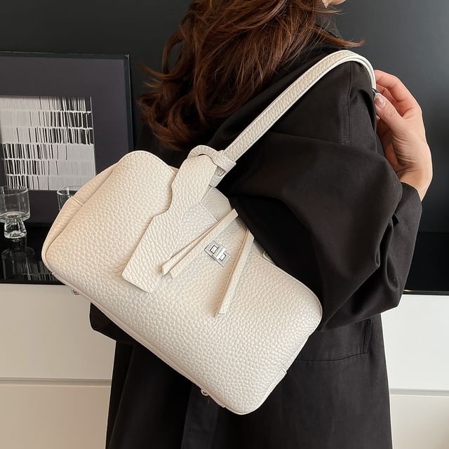Plain Faux Leather Tote Bag