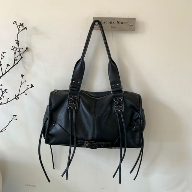 Buckled Lace Up Crossbody Shoulder Bag