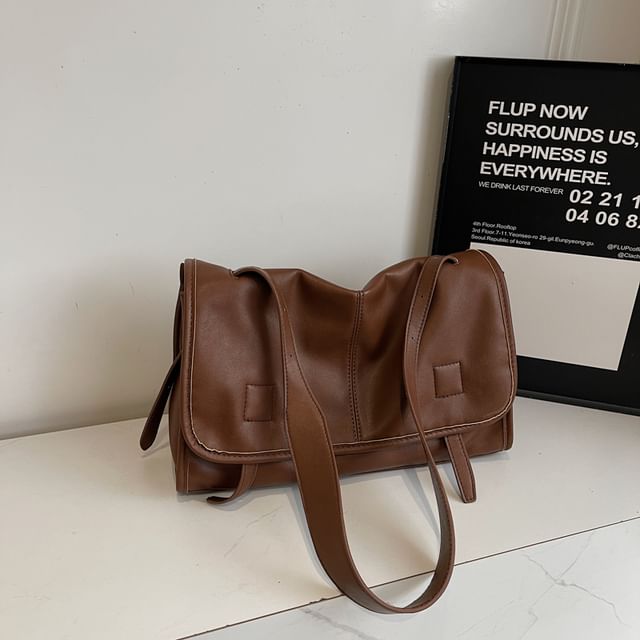 Flap Faux Leather Shoulder Bag