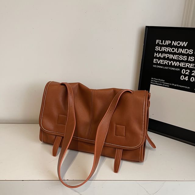 Flap Faux Leather Shoulder Bag