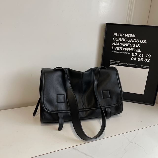 Flap Faux Leather Shoulder Bag