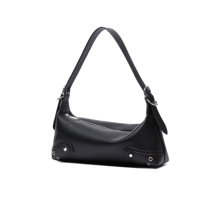 Studded Grommet Buckled Shoulder Bag